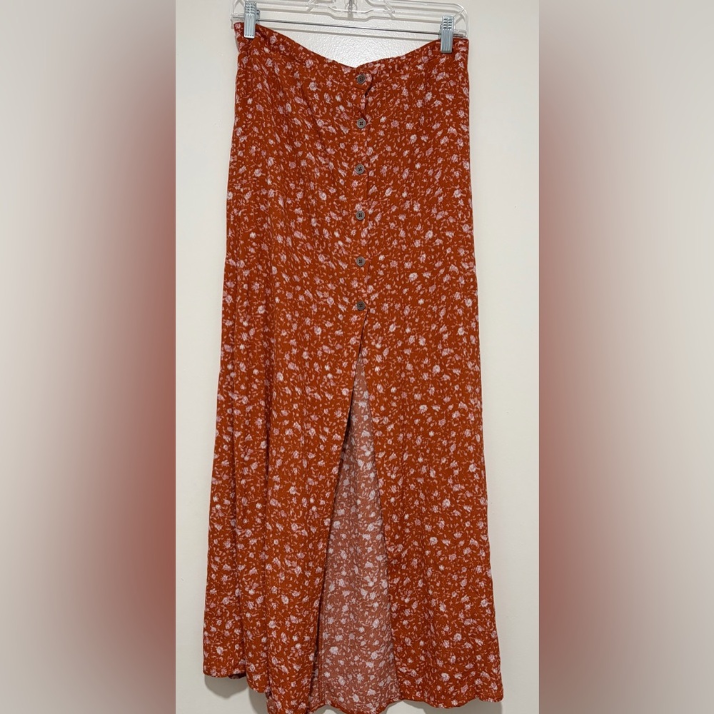 Wild Fable Floral Maxi Skirt in Rust